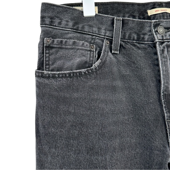 Levi's Premium Middy Straight Washed Black Mid Rise Straight Leg Jeans sz 32 - Picture 8 of 12